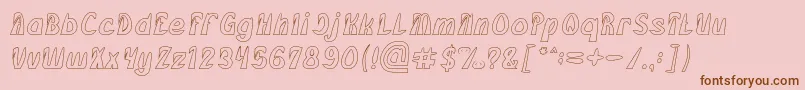 Fonte FROZEN ICE Hollow – fontes marrons em um fundo rosa