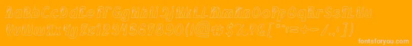 FROZEN ICE Hollow Font – Pink Fonts on Orange Background