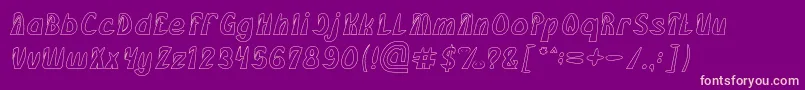FROZEN ICE Hollow Font – Pink Fonts on Purple Background