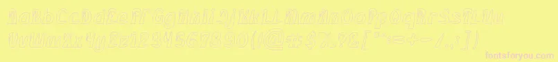 FROZEN ICE Hollow Font – Pink Fonts on Yellow Background