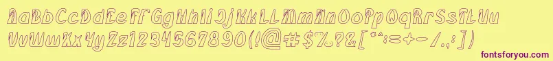 FROZEN ICE Hollow Font – Purple Fonts on Yellow Background