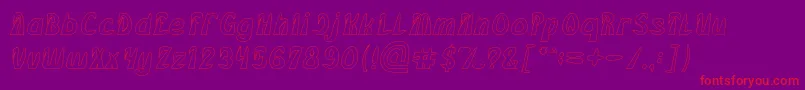 FROZEN ICE Hollow Font – Red Fonts on Purple Background