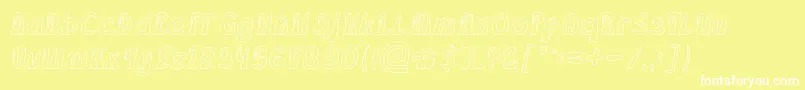 FROZEN ICE Hollow Font – White Fonts on Yellow Background