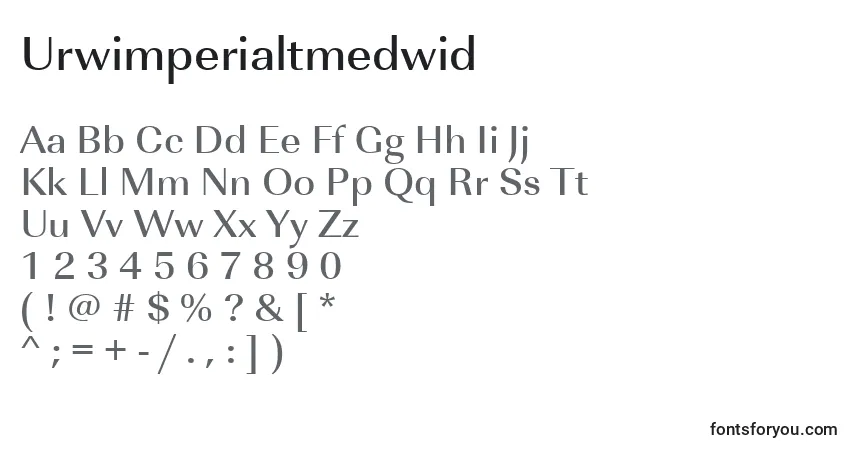 Schriftart Urwimperialtmedwid – Alphabet, Zahlen, spezielle Symbole