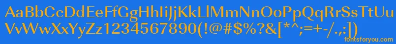 Urwimperialtmedwid Font – Orange Fonts on Blue Background