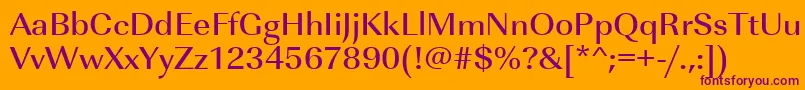 Urwimperialtmedwid Font – Purple Fonts on Orange Background