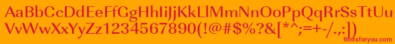 Urwimperialtmedwid Font – Red Fonts on Orange Background