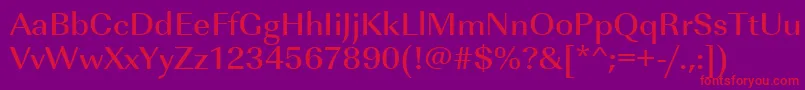フォントUrwimperialtmedwid – 紫の背景に赤い文字