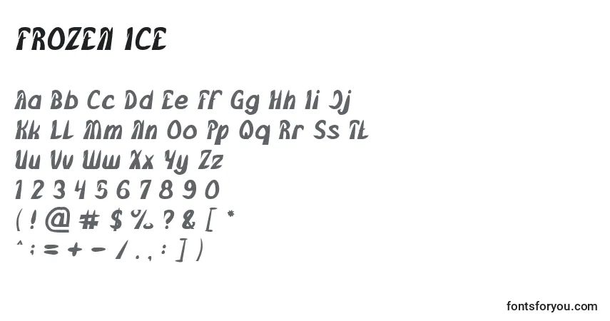 Шрифт FROZEN ICE – алфавит, цифры, специальные символы