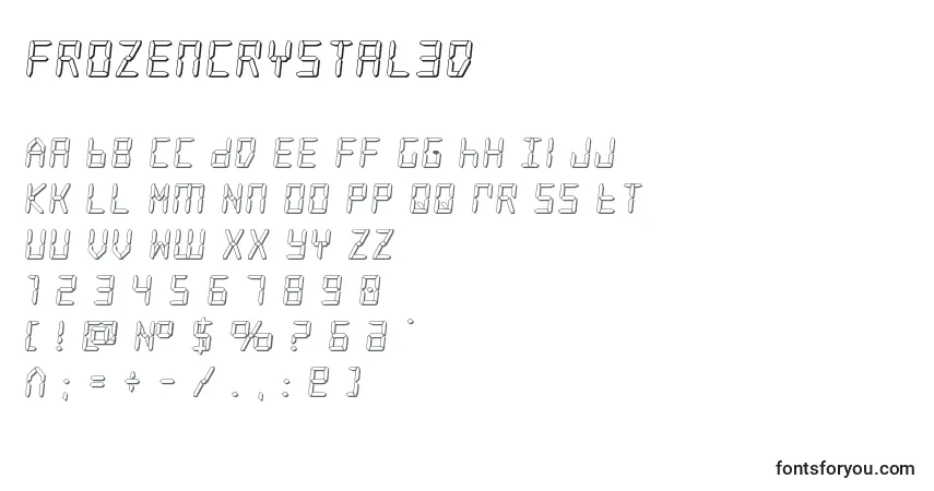 Schriftart Frozencrystal3d (127324) – Alphabet, Zahlen, spezielle Symbole