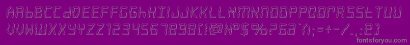 frozencrystal3d-Schriftart – Graue Schriften auf violettem Hintergrund