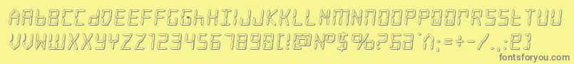 frozencrystal3d Font – Gray Fonts on Yellow Background