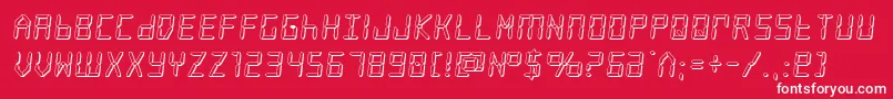 frozencrystal3d-Schriftart – Weiße Schriften auf rotem Hintergrund