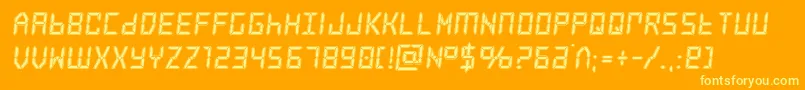 frozencrystalacad Font – Yellow Fonts on Orange Background