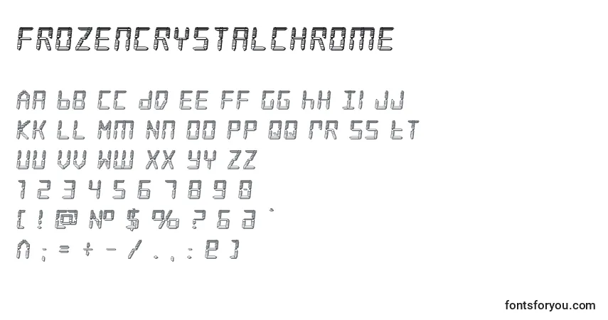 Schriftart Frozencrystalchrome (127327) – Alphabet, Zahlen, spezielle Symbole