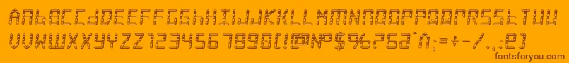 frozencrystalchrome-Schriftart – Braune Schriften auf orangefarbenem Hintergrund