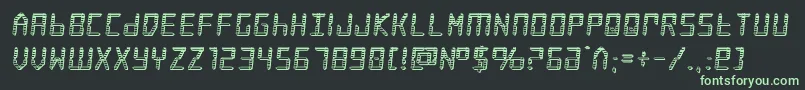 フォントfrozencrystalchrome – 黒い背景に緑の文字