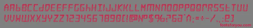 frozencrystalchrome-Schriftart – Rote Schriften auf grauem Hintergrund