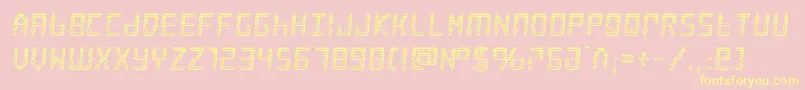 frozencrystalchrome-Schriftart – Gelbe Schriften auf rosa Hintergrund