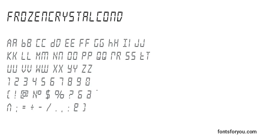 Шрифт Frozencrystalcond (127328) – алфавит, цифры, специальные символы