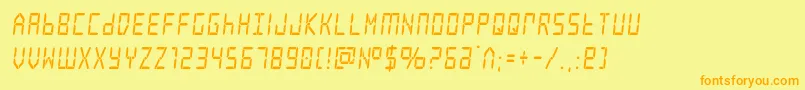 frozencrystalcond Font – Orange Fonts on Yellow Background