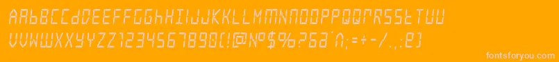 frozencrystalcond-Schriftart – Rosa Schriften auf orangefarbenem Hintergrund