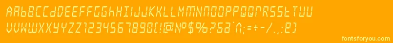 フォントfrozencrystalcond – オレンジの背景に黄色の文字
