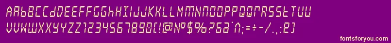 frozencrystalcond-fontti – keltaiset fontit violetilla taustalla