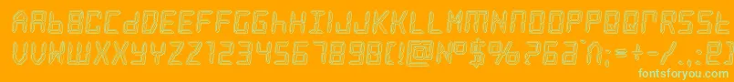 frozencrystalengrave Font – Green Fonts on Orange Background