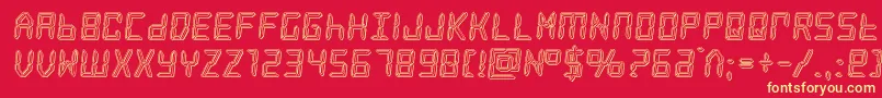 frozencrystalengrave Font – Yellow Fonts on Red Background