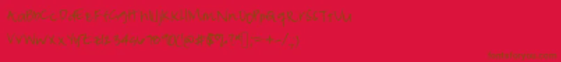 Peameaghanmessy Font – Brown Fonts on Red Background