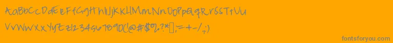 フォントPeameaghanmessy – オレンジの背景に灰色の文字