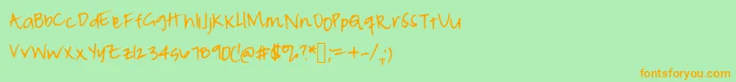 Peameaghanmessy Font – Orange Fonts on Green Background