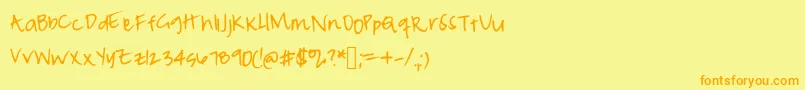 Peameaghanmessy Font – Orange Fonts on Yellow Background
