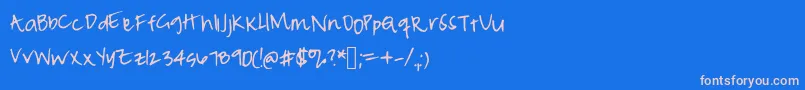 Peameaghanmessy Font – Pink Fonts on Blue Background