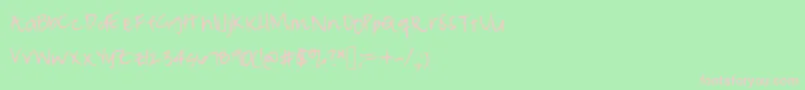 Peameaghanmessy-fontti – vaaleanpunaiset fontit vihreällä taustalla