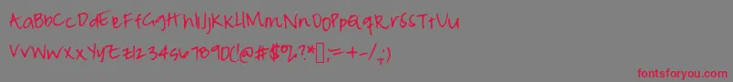 Peameaghanmessy Font – Red Fonts on Gray Background