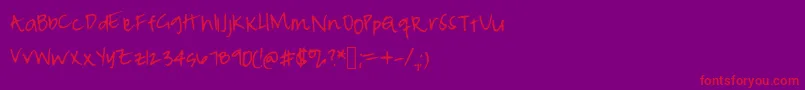 Peameaghanmessy Font – Red Fonts on Purple Background
