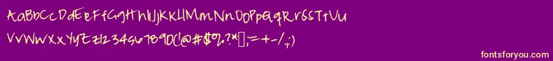 Шрифт Peameaghanmessy – жёлтые шрифты на фиолетовом фоне