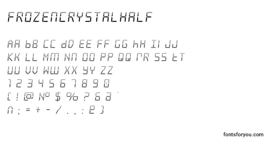 Шрифт Frozencrystalhalf (127332) – алфавит, цифры, специальные символы