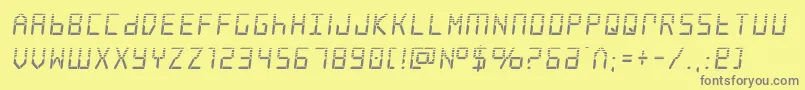 フォントfrozencrystalhalf – 黄色の背景に灰色の文字