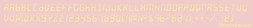 frozencrystalhalf-fontti – keltaiset fontit vaaleanpunaisella taustalla