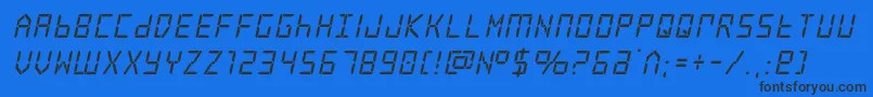 frozencrystalital Font – Black Fonts on Blue Background