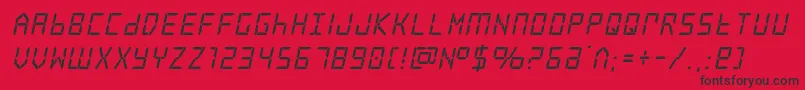 frozencrystalital Font – Black Fonts on Red Background
