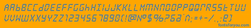 frozencrystalital Font – Blue Fonts on Orange Background