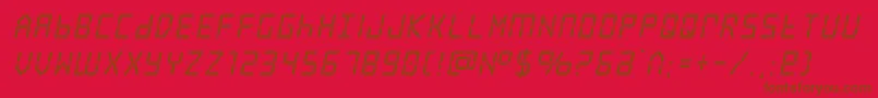 frozencrystalital Font – Brown Fonts on Red Background