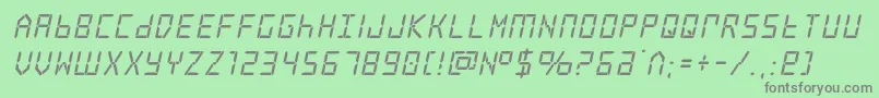 frozencrystalital Font – Gray Fonts on Green Background