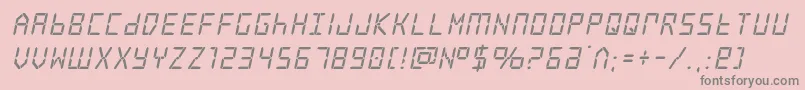 frozencrystalital Font – Gray Fonts on Pink Background