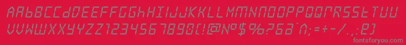 frozencrystalital Font – Gray Fonts on Red Background