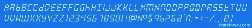 frozencrystalital Font – Green Fonts on Blue Background